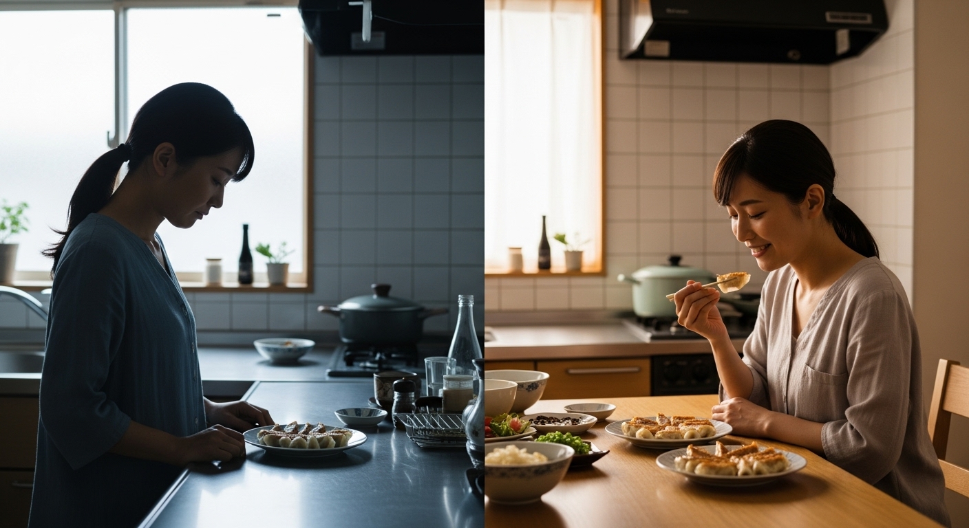 餃子が映し出す登場人物の心情変化